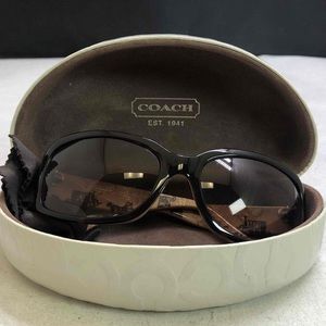 Coach Martha tortoise sun glasses with case.